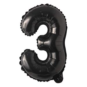 black 28 inch letter balloons alphabet number balloons foil mylar party wedding bachelorette birthday bridal baby shower graduation anniversary celebration decoration (can not float) (28 inch black 3)