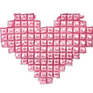 partywoo pink heart balloons, 2 pcs 55 inch large heart balloons, giant foil balloons, large mylar balloons, heart balloons for birthday decorations, wedding decorations, bridal shower decorations