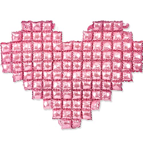 PartyWoo Pink Heart Balloons, 2 pcs 55 Inch Large Heart Balloons, Giant Foil Balloons, Large Mylar Balloons, Heart Balloons for Birthday Decorations, Wedding Decorations, Bridal Shower Decorations