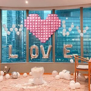 PartyWoo Pink Heart Balloons, 2 pcs 55 Inch Large Heart Balloons, Giant Foil Balloons, Large Mylar Balloons, Heart Balloons for Birthday Decorations, Wedding Decorations, Bridal Shower Decorations