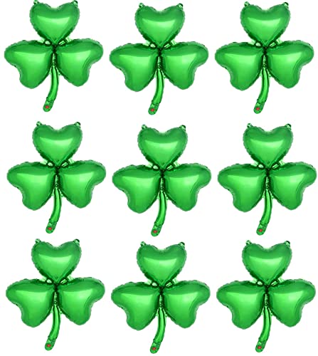 10 Pack Shamrock Balloons Golden Clover Balloons Fits St. Patrick's Day Irish Festival Decorations