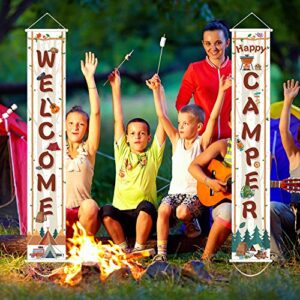 Camping Party Decorations Camping Party Banner Camping Sign Welcome Banner for Camping Themed Birthday Party Baby Shower Decorations