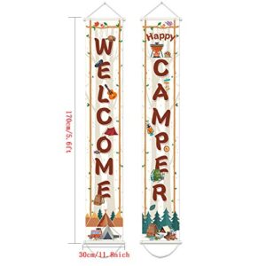 Camping Party Decorations Camping Party Banner Camping Sign Welcome Banner for Camping Themed Birthday Party Baby Shower Decorations