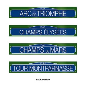 Beistle French Street Signs Cutouts, 4 by 24-Inch, Multicolored