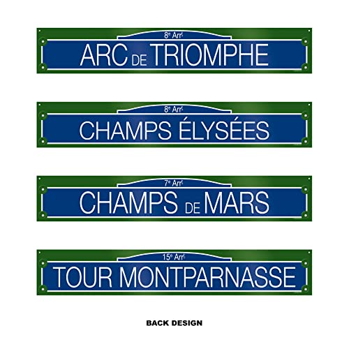 Beistle French Street Signs Cutouts, 4 by 24-Inch, Multicolored