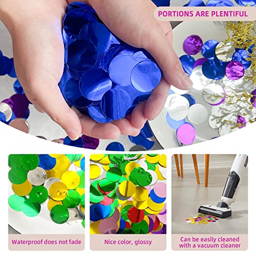 Blue Confetti 5000 Pieces 1 Inch Table Confetti Glitter Dots for Wedding Baby Shower Birthday Party Table Decorations(1.76 OZ)