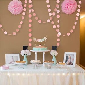 Cheerland Circle Dots Garland for Wedding Party Decorations Winter Wonderland Hanging Circle Streamers Dot Backdrop Backdrop Banner Decor for Bday Birthday Baby Shower Bachelorette (Pink)