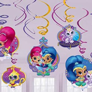 amscan Shimmer and Shine Foil Swirl Decorations | Shimmer and Shine Collections - 12pcs, Multicolor | Party Accessory (671653)