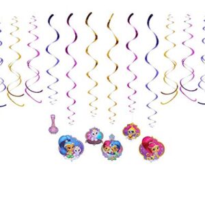 amscan Shimmer and Shine Foil Swirl Decorations | Shimmer and Shine Collections - 12pcs, Multicolor | Party Accessory (671653)