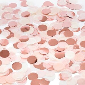 whaline 6000 pieces round tissue paper confetti dots 1 inch rose gold mixed colors circles tissue for wedding holiday anniversary birthday (2.11 oz)