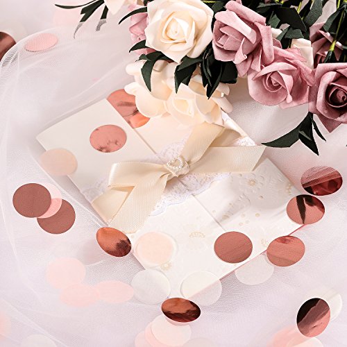 Whaline 6000 Pieces Round Tissue Paper Confetti Dots 1 Inch Rose Gold Mixed Colors Circles Tissue for Wedding Holiday Anniversary Birthday (2.11 oz)