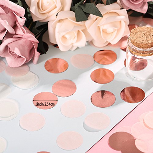 Whaline 6000 Pieces Round Tissue Paper Confetti Dots 1 Inch Rose Gold Mixed Colors Circles Tissue for Wedding Holiday Anniversary Birthday (2.11 oz)