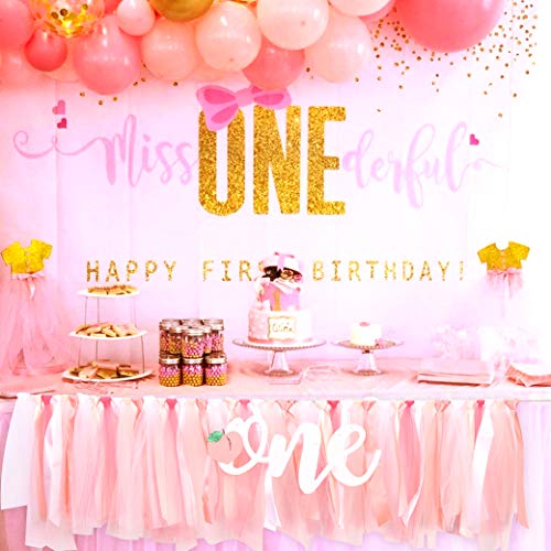 Peach Theme First Birthday Banner - First Birthday High Chair Banner, Sweet Peach Tutu, One Sweet Peach Birthday Decorations, Crush Cake Photo Props Background