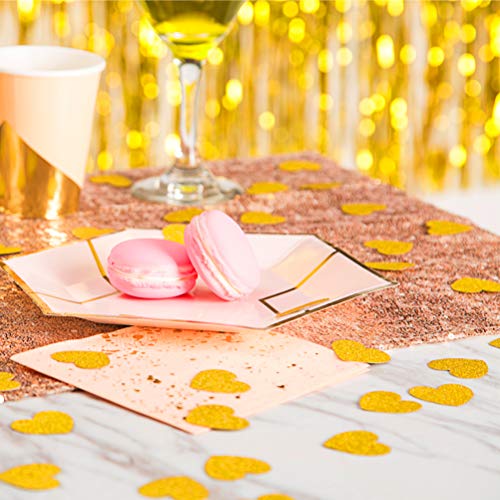 MOWO Glitter Heart Paper Confetti Wedding Party Decor and Table Decor 1.2’’ in Diameter (Gold glitte,200pc)