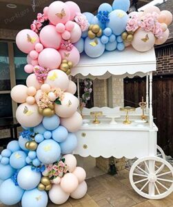 duile gender reveal balloon arch garland kit gender reveal party supplies balloons blue and pink balloons rose balloons with butterfly for gender reveal birthday party baby shower party decorations