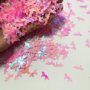 2000 pieces unicorn horn horse pvc table confetti for wedding birthday party decoration celebrations unicorn confetti, 1.9 oz(pink)