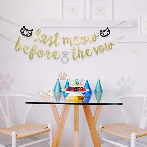 Last Meow Before the Vow Banner, Cat Lover Banner, Cat Themed Bachelorette Banner, Cat Hen Party Banner, Bridal Shower, Bachelorette,Engagement Party Decor