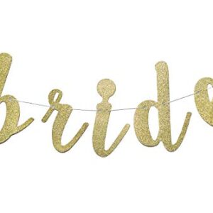 Nacho Average Bride Banner for Bridal Shower Mexico Bachelorette Theme Final Fiesta Cinco de Mayo Party Decorations Pre-strung Garland (Gold Glitter)