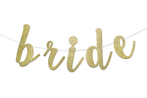 Nacho Average Bride Banner for Bridal Shower Mexico Bachelorette Theme Final Fiesta Cinco de Mayo Party Decorations Pre-strung Garland (Gold Glitter)