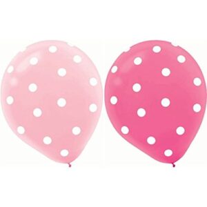 annodeel 50 pcs 12″ latex balloons, pink polka dot balloons for brithday balloon wedding balloon decoration