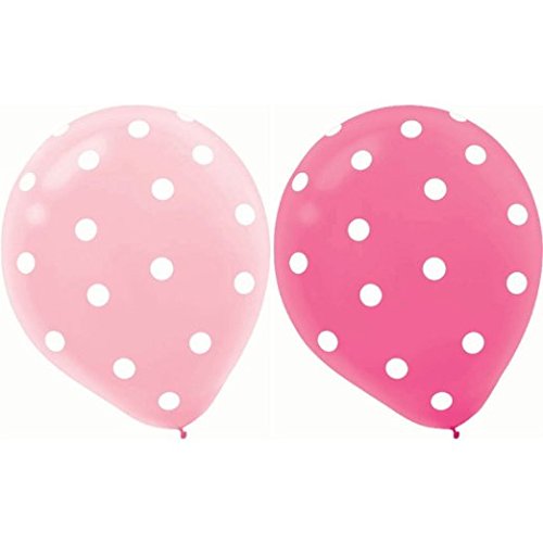 AnnoDeel 50 pcs 12" Latex Balloons, Pink Polka Dot Balloons for Brithday Balloon Wedding Balloon Decoration