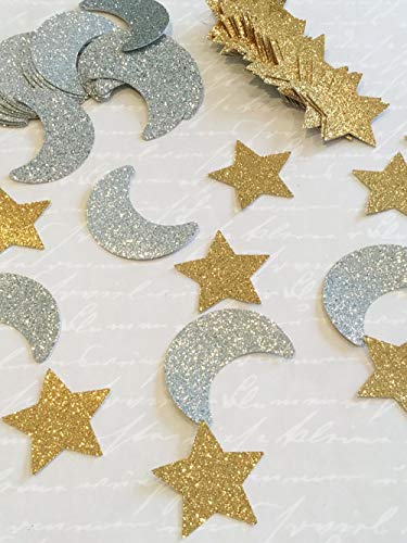 Gold Silver Twinkle Twinkle Little Star Birthday /Baby Shower Decorations Moon and Star Garland Decorations Outer Space Birthday Party Decorations Honey Moon Wedding Engagement