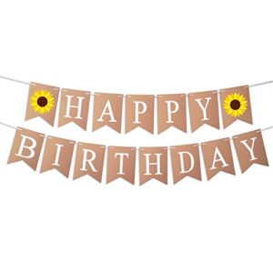 sunflower happy birthday banner sunflower theme party decorations for baby shower kids birthday party