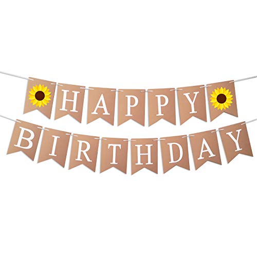 Sunflower Happy Birthday Banner Sunflower Theme Party Decorations for Baby Shower Kids Birthday Party