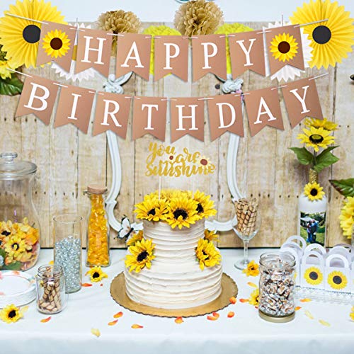 Sunflower Happy Birthday Banner Sunflower Theme Party Decorations for Baby Shower Kids Birthday Party