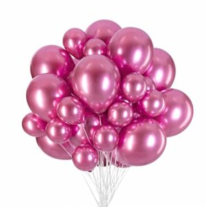 pink metallic balloons 12in latex chrome bolloons 40pc and 5in small mini helium balloons 40pc for party decaration