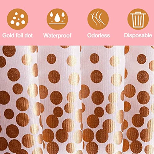 6 Pack Plastic Tablecloths for Rectangle Tables, Rose Gold Dot Confetti Party Table Cloths Disposable Table Covers with 30 Balloons for Parties Girl Birthday Baby Shower Wedding Bridal, 54" x 108"