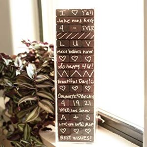 Brefkiss Co Alternative Wedding Guestbook, Dark Wood Guest Book with Acrylic Box, Unique Signs for Birthday, Weddings, Bridal Shower, and Baby Shower, Rustic Brown Signature Wooden Blocks