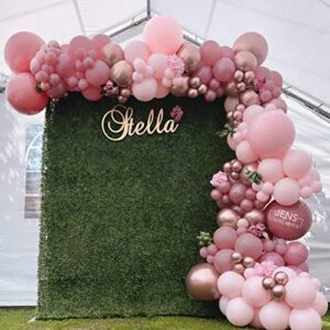 GoExquis 150Pc Dusty Pink Rose God balloon arch garland kit Baby Shower Bridal Shower Engagement Wedding Birthday Decorations for Girl Women