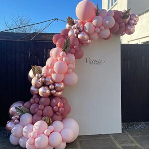 GoExquis 150Pc Dusty Pink Rose God balloon arch garland kit Baby Shower Bridal Shower Engagement Wedding Birthday Decorations for Girl Women