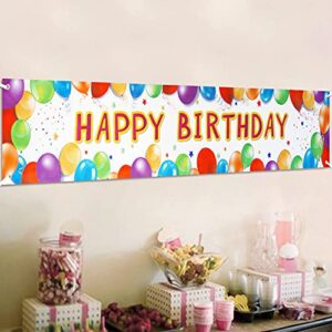 birthday banner happy birthday sign huge balloon banner decorations spring birthday supplies colorful fence outdoor giant sign photo prop backdrop outside birthday decoration 6 feet