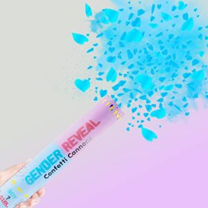 Gender Reveal Party Supplies Confetti Cannons 4-piece Pack (4 Blue) 12 inch