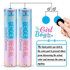 Gender Reveal Party Supplies Confetti Cannons 4-piece Pack (4 Blue) 12 inch