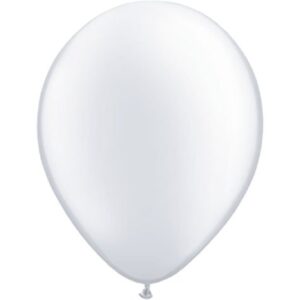 qualatex 43597 pearl white latex balloons, 5″, white, pack of 100