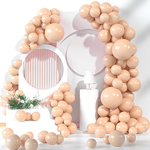 Nude Balloons Different Sizes Blush Balloon Garland Kit Ivory Apricot Beige Latex balloon for Baby Shower Neutral Boho Woodland Birthday Party Decorations