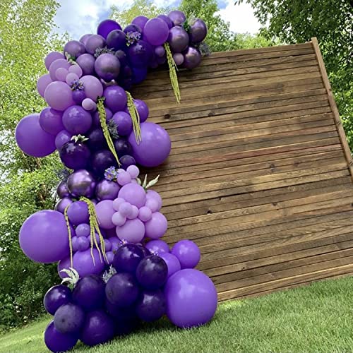 Dark Purple Balloon Arch Garland Kit-Light Purple Balloon Metallic Purple Balloon 134Pcs for Gender Reveal,Birthday,Wedding,Graduation,Christmas and Halloween Party Decoration.