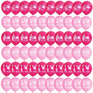 Happy Mother's Day Balloons Party Decorations Supplies - 48PCS Latex 12inch Mothers Day Party Supplies - Best Mom Ever Party Decorations