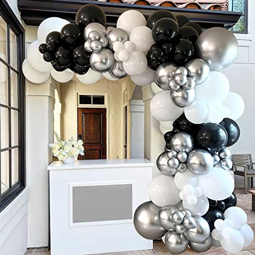 Silver Balloon Metallic Silver Balloons, 60 Pieces Silver Metallic Chrome Balloons Helium Party Balloon for Birthday, Baby Shower