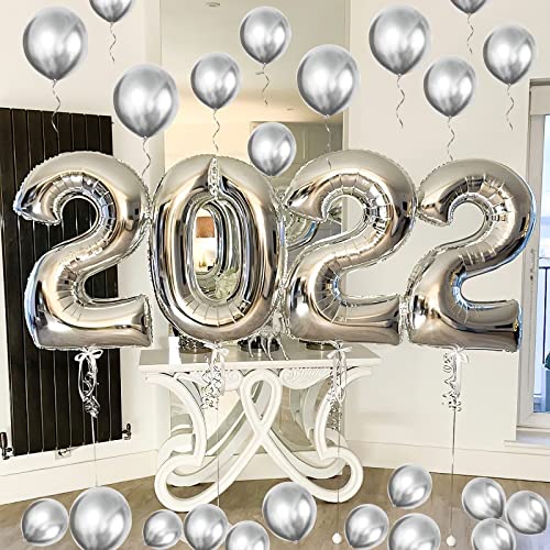 Silver Balloon Metallic Silver Balloons, 60 Pieces Silver Metallic Chrome Balloons Helium Party Balloon for Birthday, Baby Shower