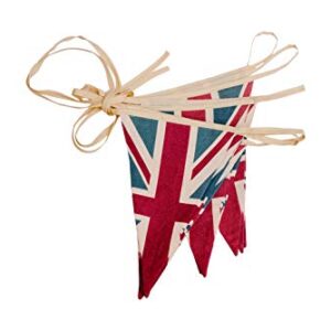 ASVP Shop Vintage British Union Jack Textile Flag Cloth Fabric Bunting Retro Banner UK 16.5 feet Long