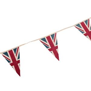 ASVP Shop Vintage British Union Jack Textile Flag Cloth Fabric Bunting Retro Banner UK 16.5 feet Long