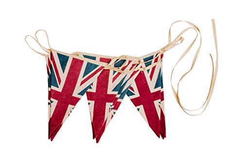 ASVP Shop Vintage British Union Jack Textile Flag Cloth Fabric Bunting Retro Banner UK 16.5 feet Long