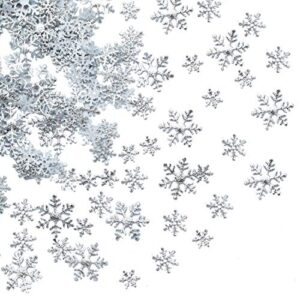 750pcs snowflakes confetti for winter wonderland frozen party decorations, silver