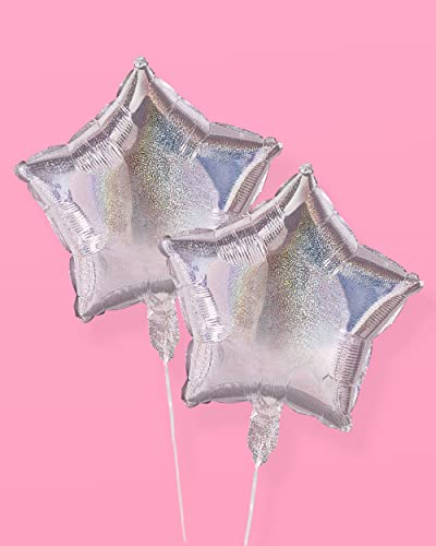 xo, Fetti Iridescent Star Foil Balloon Pack - 4 pack | Birthday Party Supplies, Space Party Decorations, Last Disco, Bday Balloon Arch