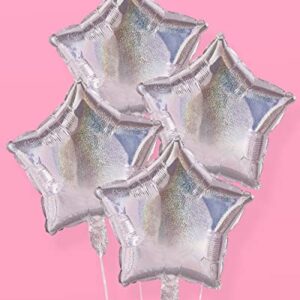 xo, Fetti Iridescent Star Foil Balloon Pack - 4 pack | Birthday Party Supplies, Space Party Decorations, Last Disco, Bday Balloon Arch