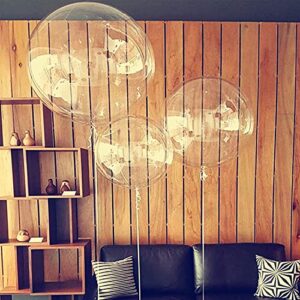 50 PCs Clear Bobo Balloons 20 inches Transparent Bubble Balloon for Light Up LED Balloons,Christmas, Party Events, Wedding, Anniversary, Indoor and Outdoor Decoration, Family Reunion and Birthdays